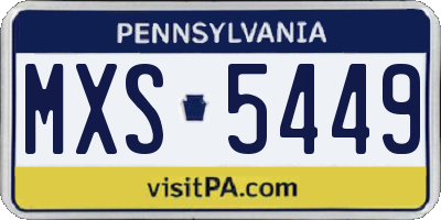 PA license plate MXS5449