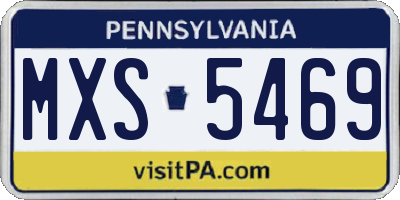 PA license plate MXS5469