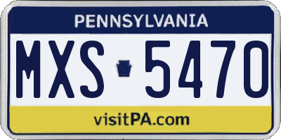 PA license plate MXS5470