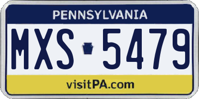 PA license plate MXS5479