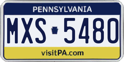 PA license plate MXS5480