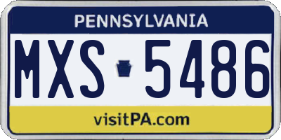 PA license plate MXS5486