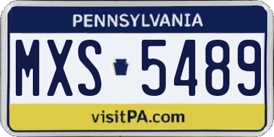 PA license plate MXS5489