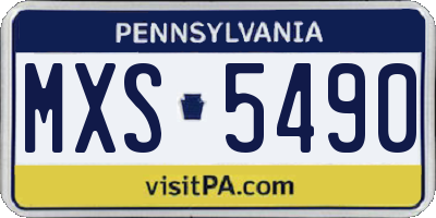 PA license plate MXS5490