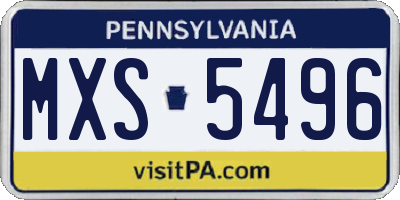 PA license plate MXS5496