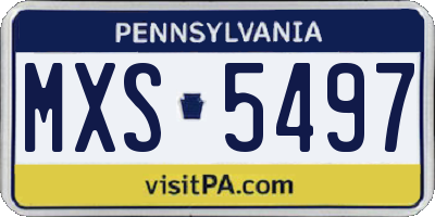 PA license plate MXS5497
