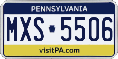 PA license plate MXS5506