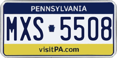 PA license plate MXS5508