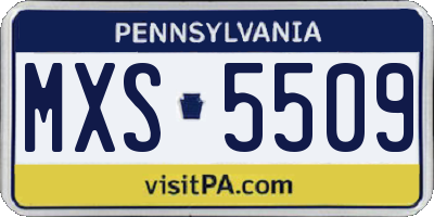 PA license plate MXS5509