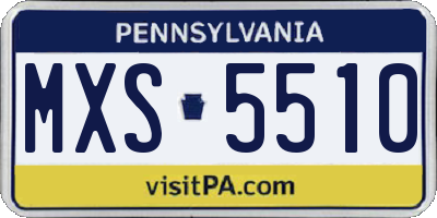PA license plate MXS5510