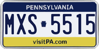 PA license plate MXS5515