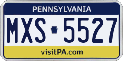 PA license plate MXS5527