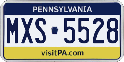 PA license plate MXS5528