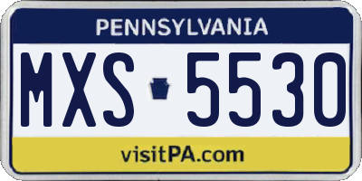 PA license plate MXS5530