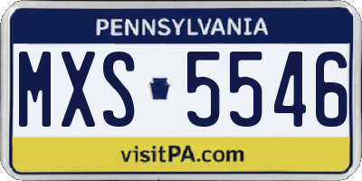 PA license plate MXS5546