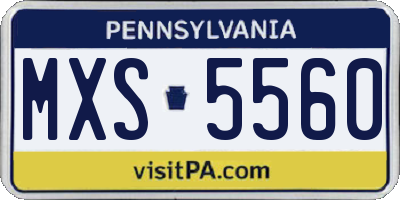 PA license plate MXS5560