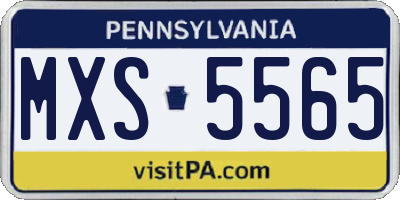 PA license plate MXS5565