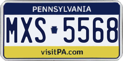 PA license plate MXS5568
