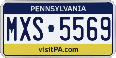 PA license plate MXS5569