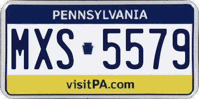 PA license plate MXS5579