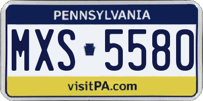 PA license plate MXS5580