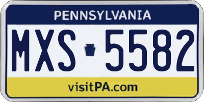 PA license plate MXS5582