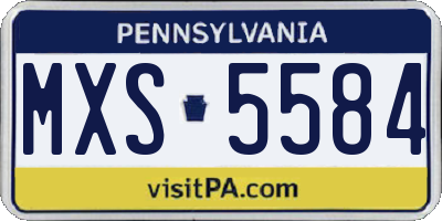 PA license plate MXS5584