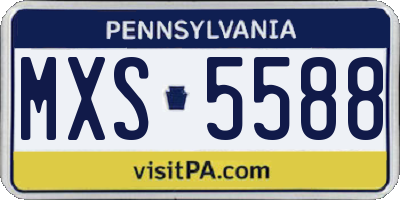 PA license plate MXS5588
