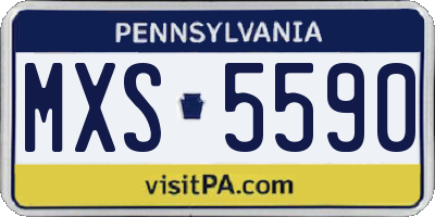 PA license plate MXS5590
