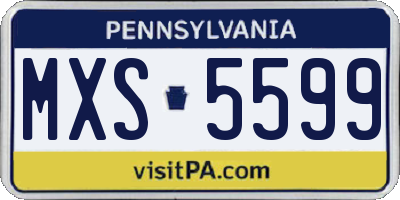 PA license plate MXS5599