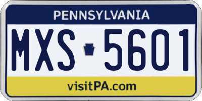 PA license plate MXS5601