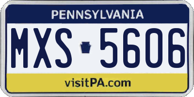 PA license plate MXS5606
