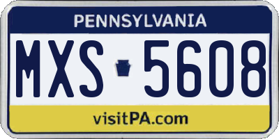 PA license plate MXS5608