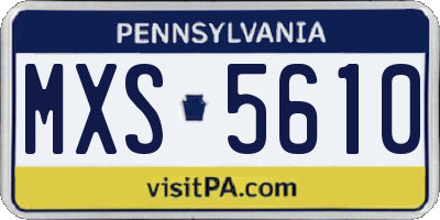 PA license plate MXS5610
