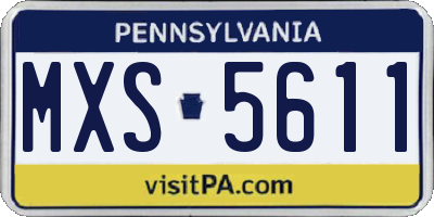 PA license plate MXS5611