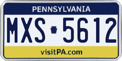 PA license plate MXS5612