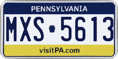 PA license plate MXS5613