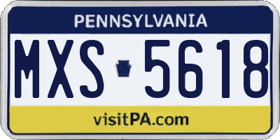 PA license plate MXS5618