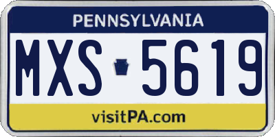 PA license plate MXS5619