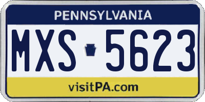 PA license plate MXS5623