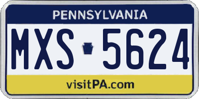 PA license plate MXS5624