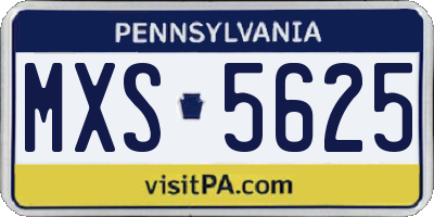 PA license plate MXS5625
