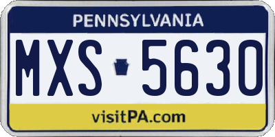 PA license plate MXS5630