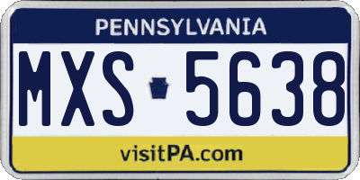 PA license plate MXS5638