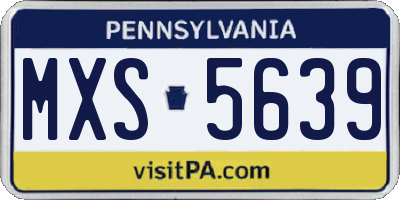 PA license plate MXS5639