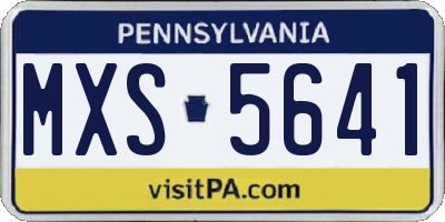 PA license plate MXS5641
