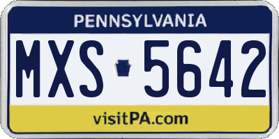 PA license plate MXS5642