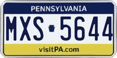 PA license plate MXS5644