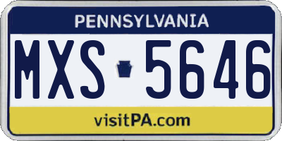 PA license plate MXS5646