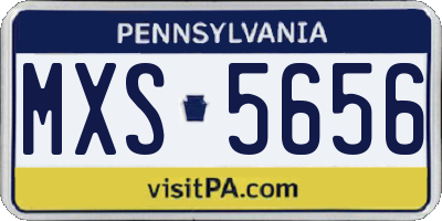 PA license plate MXS5656